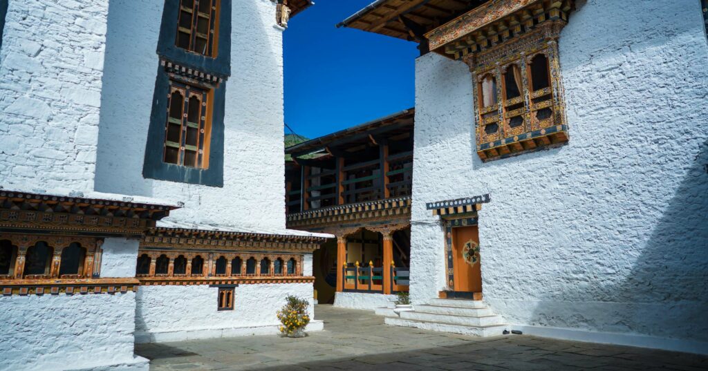 courtyard of Buddhist monastery  